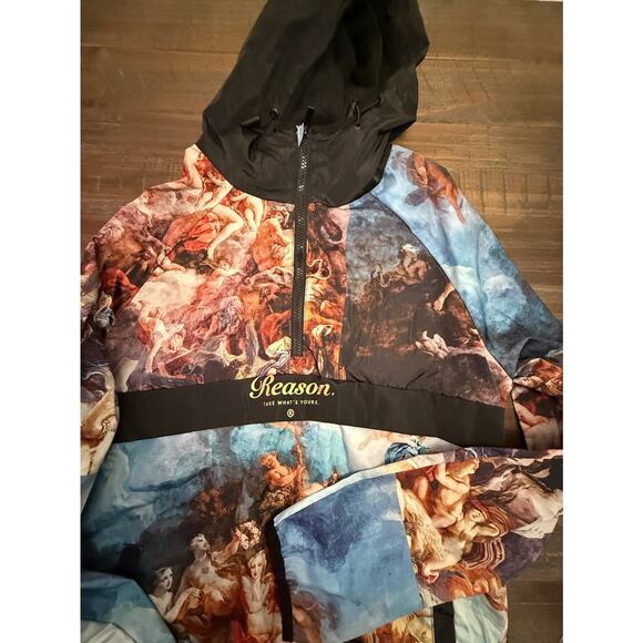 Reason Renaissance Art 1/4 Zip Windbreaker Pullover Jacket Medium - Picture 4 of 10